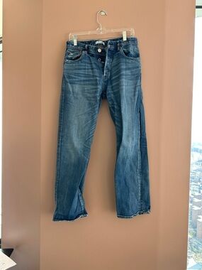 Moussy Straight-Leg Jeans in Medium Blue Wash